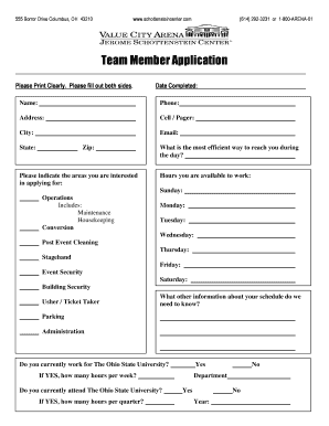 Team Member Application