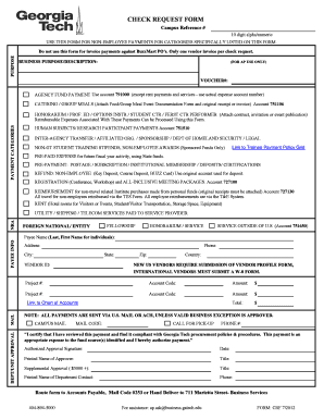 Georgia Tech Check Request Form