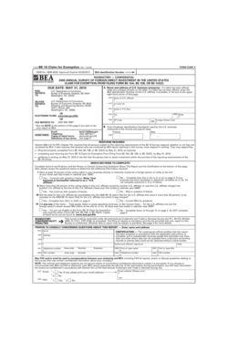 Form BE-15 Claim for Exemption