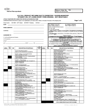 Usf holland bill of lading - holland bol