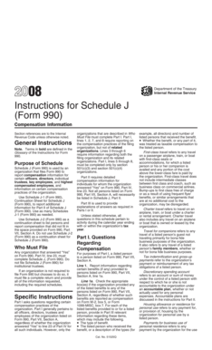 2008 Form 990 Schedule J Instructions