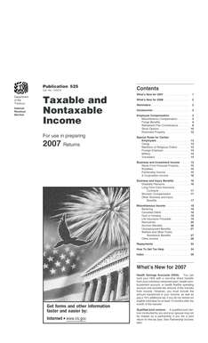 IRS Publication 525 Taxable and Nontaxable Income