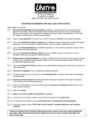 SBA Loan Application Form