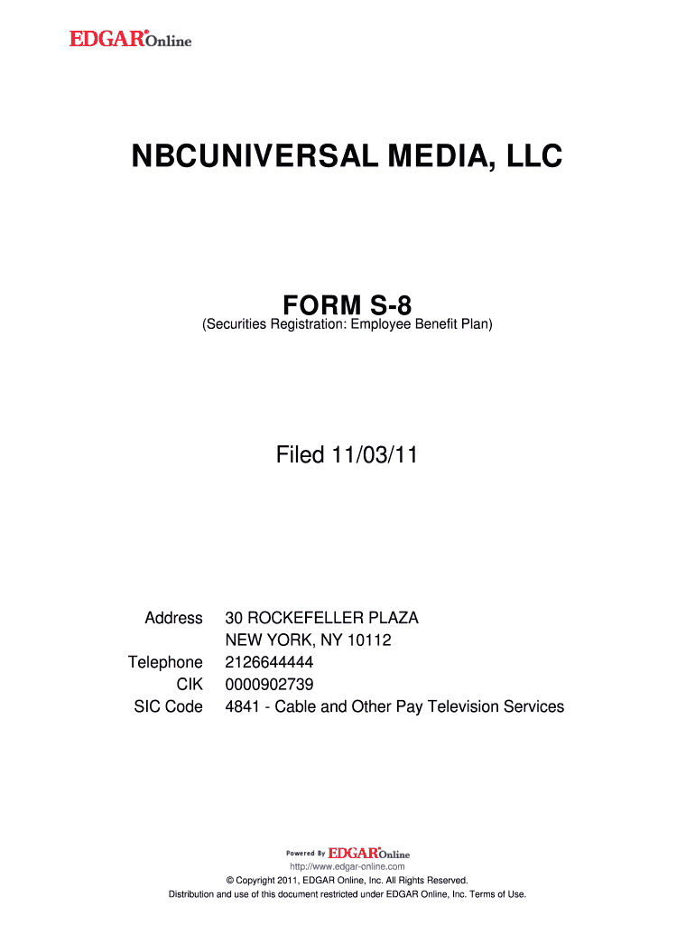 NBCUNIVERSAL MEDIA, LLC Preview on Page 1