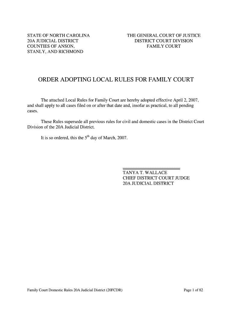 20A JUDICIAL DISTRICT - nccourts Preview on Page 1