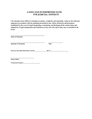 Language Interpreter Oath