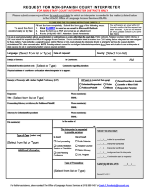 Request for Non-Spanish Court Interpreter