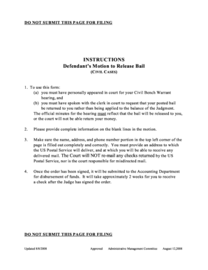 Defendant’s Motion to Release Bail