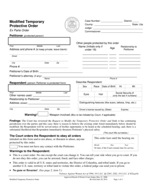 Utah Modified Temporary Protective Order