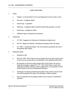 Virginia Garnishment Summons