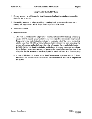 Virginia Non-Disclosure Addendum Form DC-621