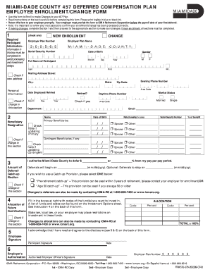 Miami-Dade County 457 Deferred Compensation Plan Enrollment Form