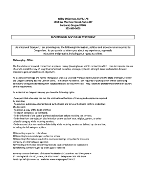 Professional Disclosure Statement