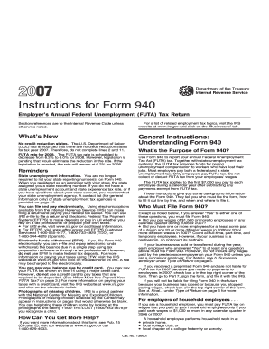 2007 Form 940 Instructions