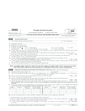 IRS Form 2555 Foreign Earned Income 2004