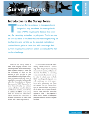 Survey Form for Recyclables Collection