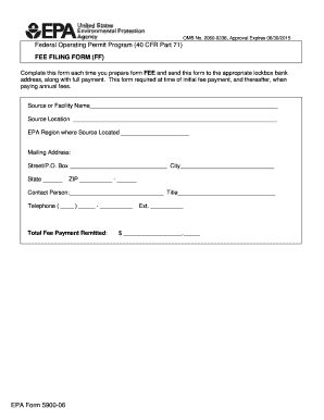 US Federal Fee Filing Form