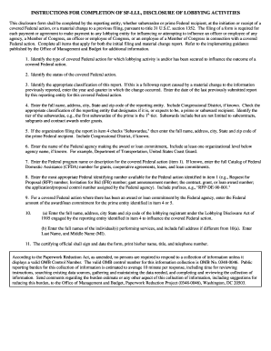 SF-LLL Disclosure of Lobbying Activities
