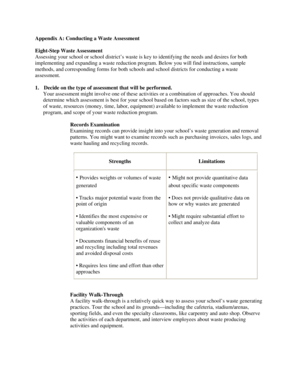 Waste Assessment Form