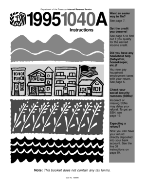 1995 Form 1040A US Individual Income Tax Return