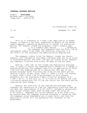 IRS Form 1128 Ruling