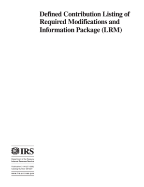 Defined Contribution Listing of Required Modifications and Information Package