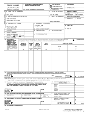 US Federal Travel Voucher Form