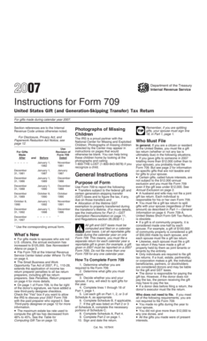 2007 IRS Form 709 Instructions
