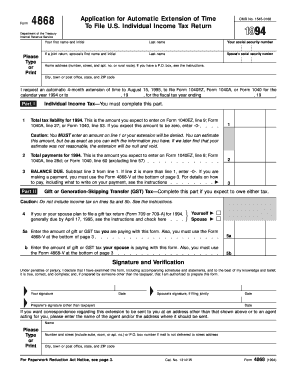 What is form 4868 - If a joint return, spouse's first name and initial