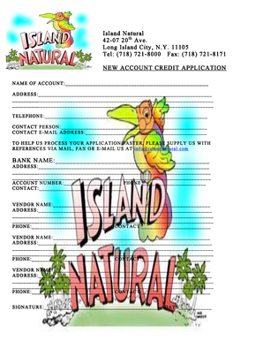 New Account Credit Application