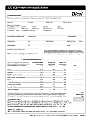 2012 BICSI Winter Conference Registration Form