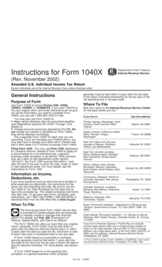 Instructions for Form 1040X