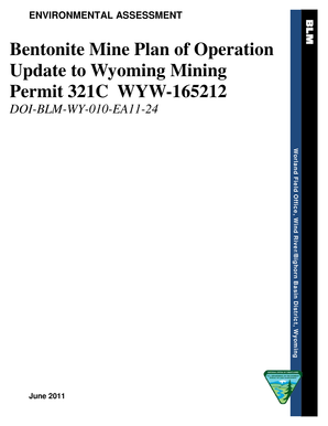 Bentonite Mine Plan of Operation - blm