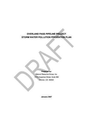 Project list template - Appendix Q Storm Water Pollution Prevention Plan - blm