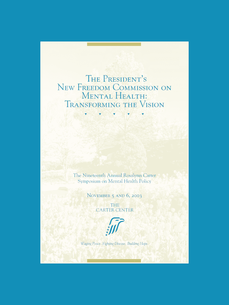 Fillable Online New Freedom Commission on Fax Email Print pdfFiller