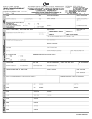 California Vehicle Accident Report