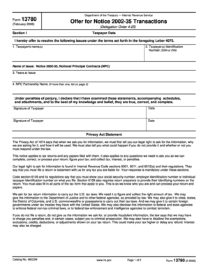 IRS Form 13780