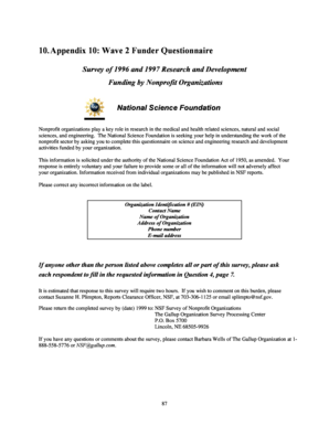 National Science Foundation Nonprofit R&D Survey