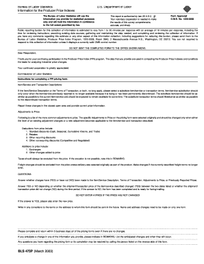 Producer Price Index Form