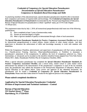 Credential of Competency for Special Education Paraeducators