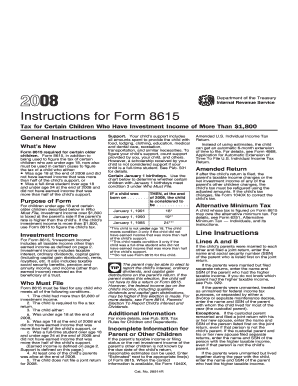 Instructions for Form 8615