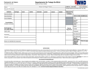 Declaración de Salario Departamento De Trabajo De EEUU