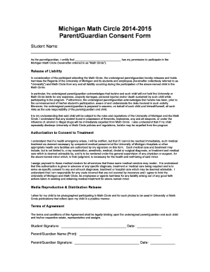 university of michigan online consent form parents