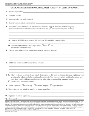 Medicare Redetermination Request Form