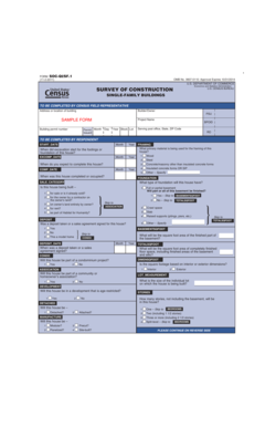 Survey of Construction Single-Family Buildings Form