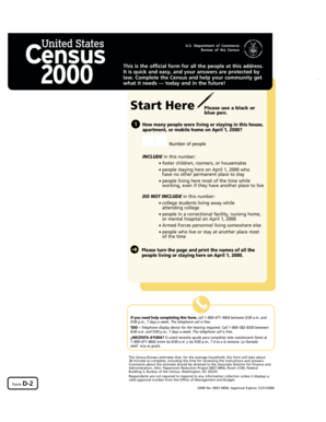 US Census Form D-2