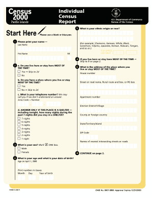 US Census Form D-20B