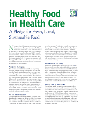 Healthy Food in Health Care Pledge