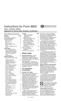 US Residency Certification Application