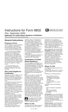 Form 8802 Instructions